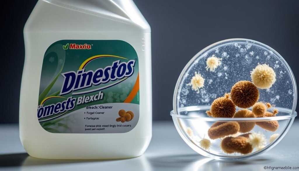 Butelka Domestosu obok grzybicy paznokci - analiza składu i potencjalnego działania na grzyby