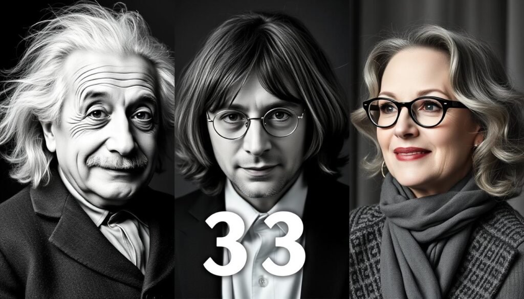 Kolaż znanych osób z liczbą 33 w profilu numerologicznym