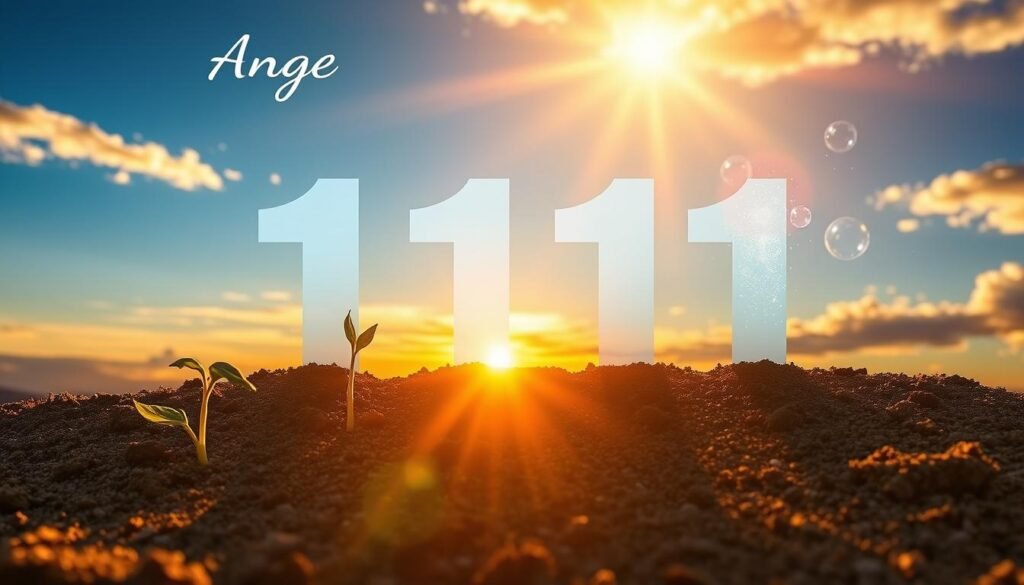 Liczba anielska 111 z symbolami nowych początków i manifestacji myśli