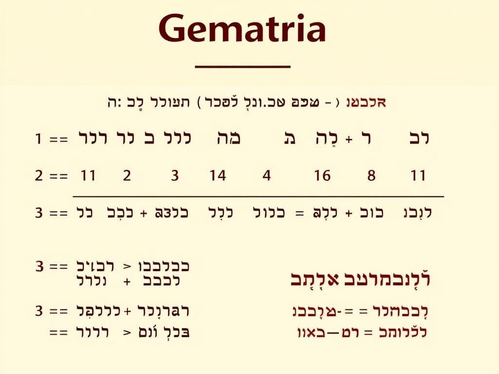 Przykład obliczania wartości gematrycznej słowa