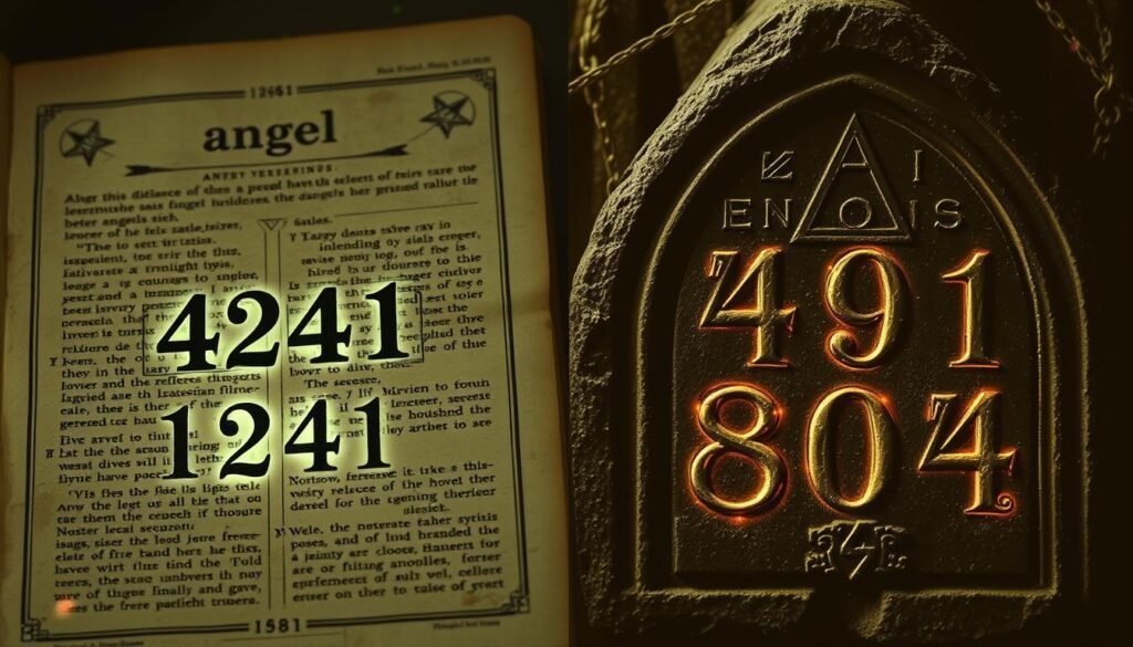 Rzadkie sekwencje liczb anielskich 4241 i 8404 z symbolicznym przedstawieniem ich znaczeń