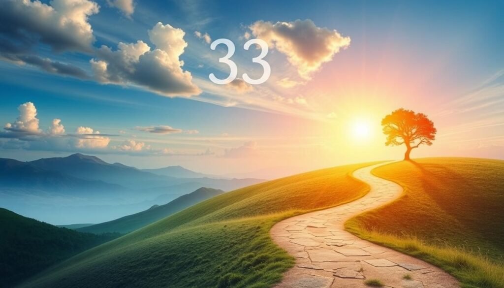Ścieżka życiowa osoby z liczbą 33, pokazująca różne etapy rozwoju