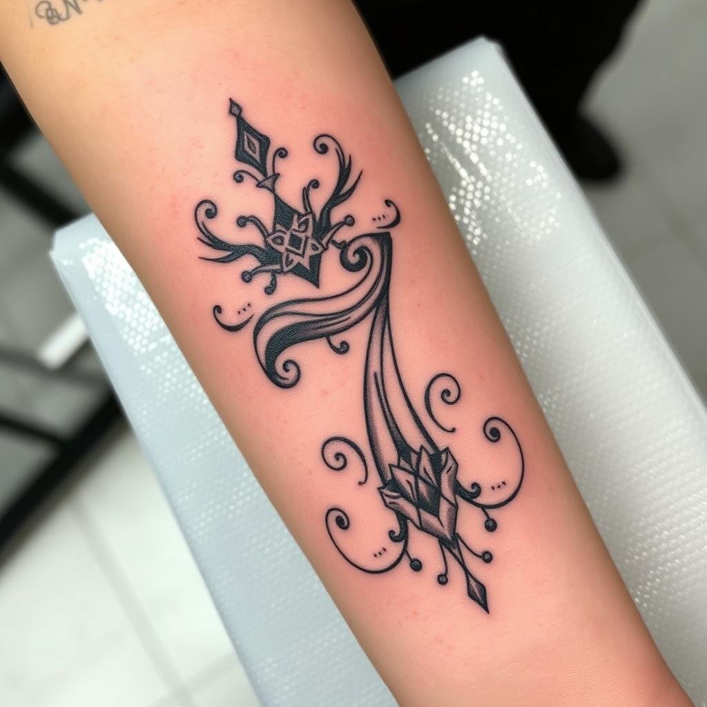 Tatuaż z liczbą 7 symbolizującą szczęście i doskonałość