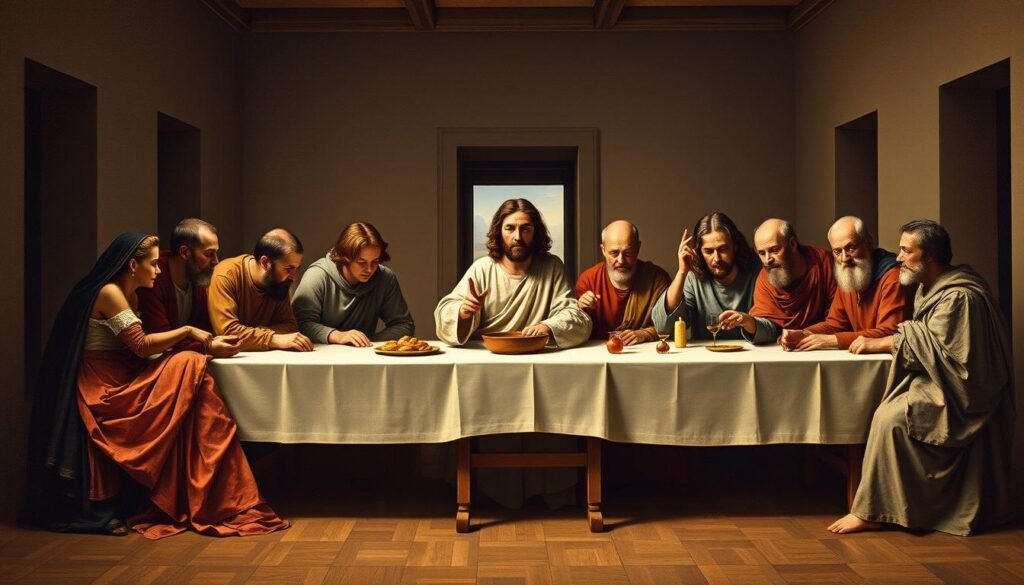 Trzynaście osób podczas Ostatniej Wieczerzy - Jezus i dwunastu apostołów