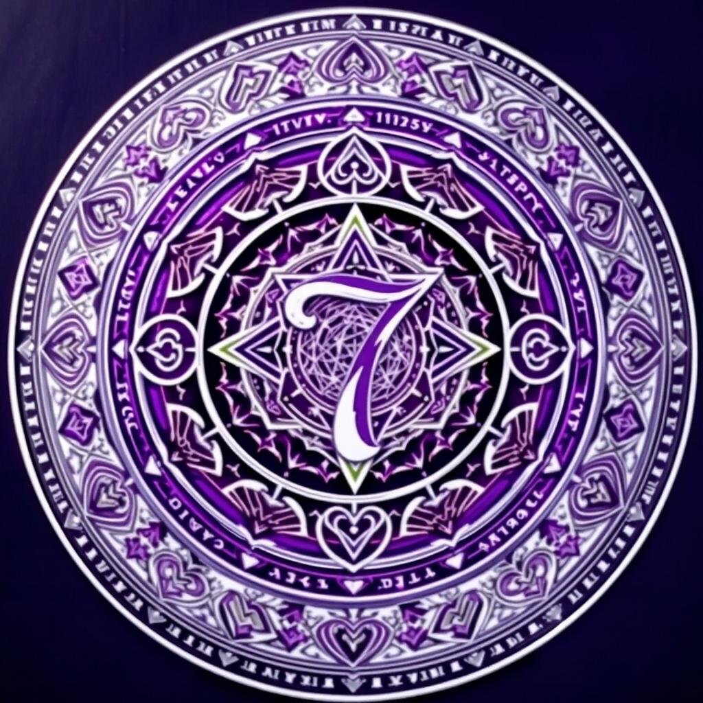 Znaczenie liczby 7 w numerologii przedstawione na mandali z symbolami