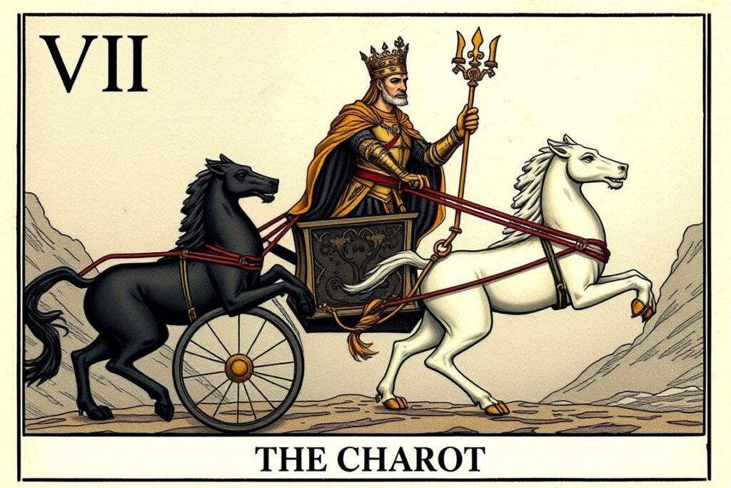 Znaczenie liczby 7 w taroci - karta Rydwan z talii tarota