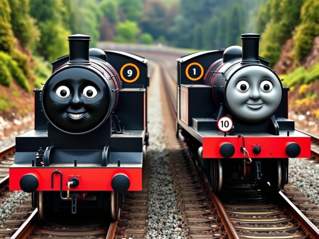 Donald i Darek (Donald i Douglas) - bliźniacze czarne lokomotywy