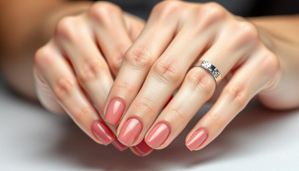 Eleganckie paznokcie w odcieniu brudnego różu