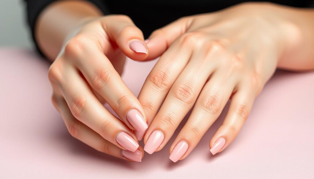 Eleganckie paznokcie w odcieniu pudrowego różu