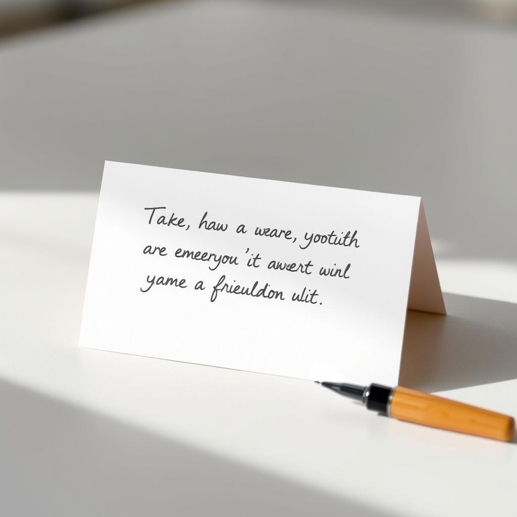 Minimalistyczny obraz z napisanym odręcznie krótkim cytatem o przyjaźni