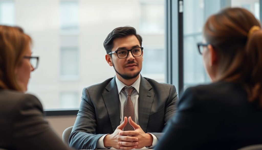 Osoba używająca inteligentnej riposty w dyskusji, demonstrująca jak zgasić kogoś mądrymi słowami