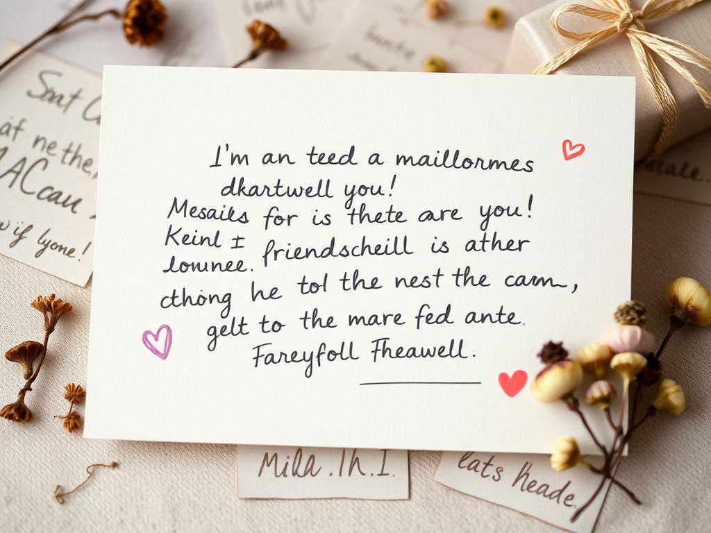 Ręcznie pisana kartka z cytatem na pożegnanie przyjaciela