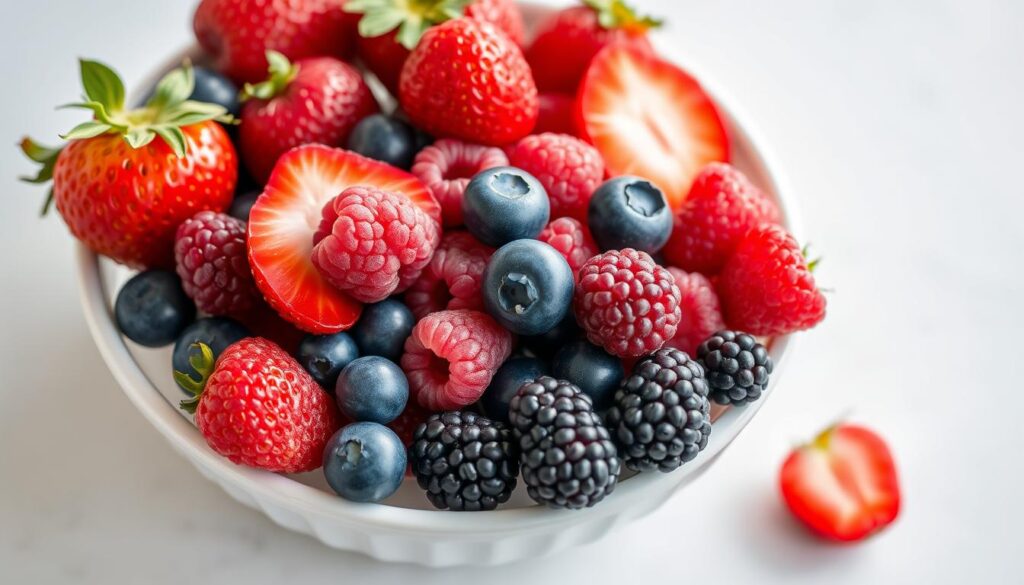 Różne owoce jagodowe w miseczce - owoce na diecie