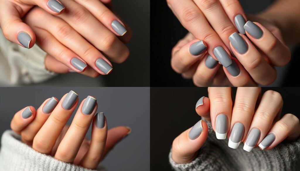 Różne techniki wykonania szarych paznokci - od ombre po kocie oko