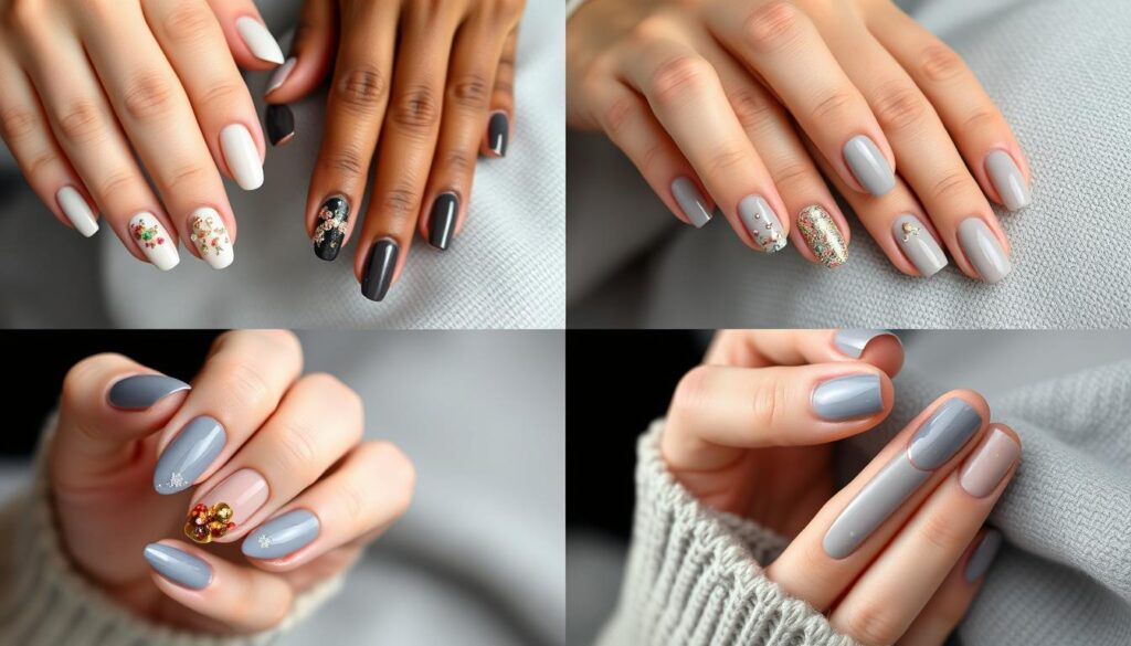 Szare paznokcie w różnych sezonowych odsłonach