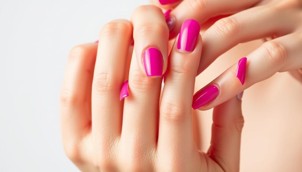 Wyraziste paznokcie w odcieniu fuksji