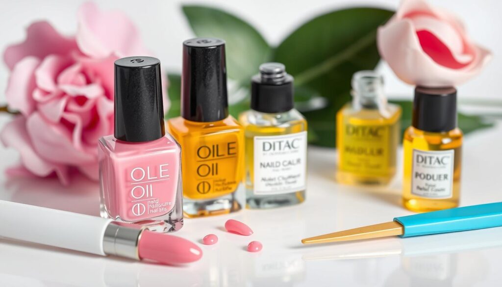 Zestaw do pielęgnacji paznokci obok różowego manicure