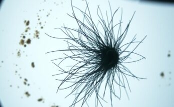 Czarne niteczki w kale niemowlaka pod mikroskopem