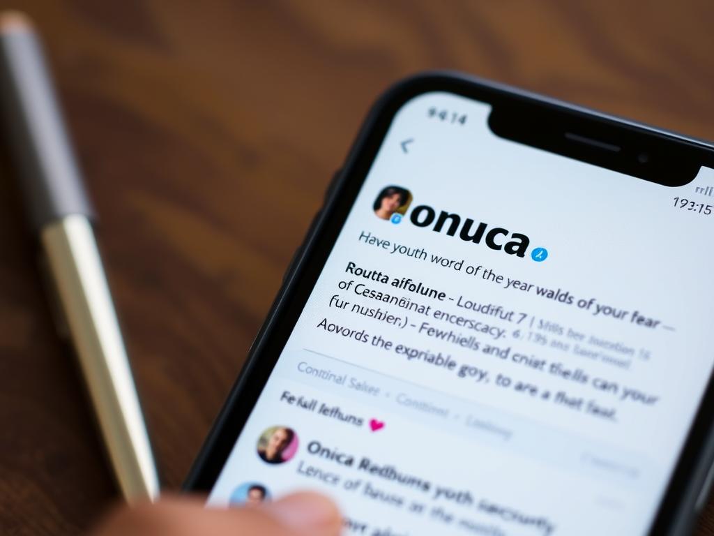 Grafika przedstawiająca słowo 'onuca' w kontekście młodzieżowego słowa roku