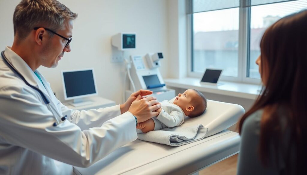 Niemowlę podczas badania u pediatry