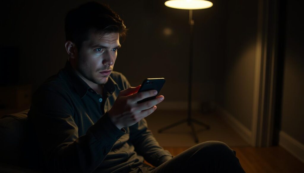 Osoba usuwająca wiadomości i zdjęcia z telefonu