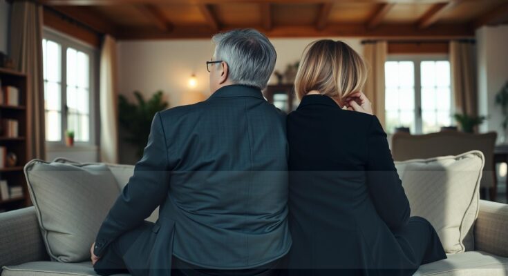 Para kobieta i mezczyzna siedząca tyłem do siebie po kłótni - jeden z sygnałów kryzysu w małżeństwie