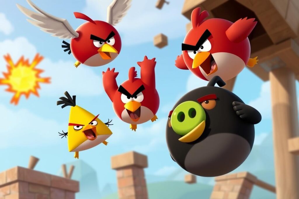 Red, Chuck i Bomb z Angry Birds w akcji