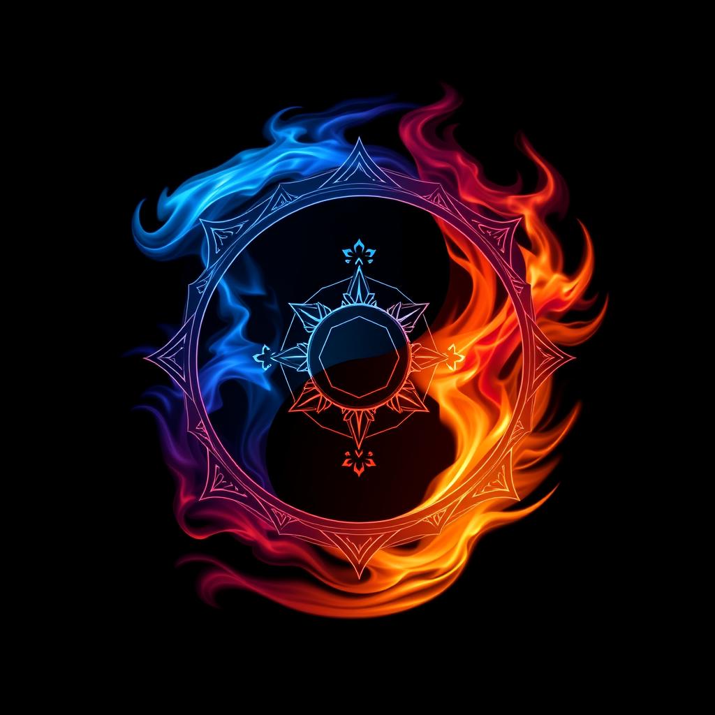 Symbol yin-yang reprezentujący równowagę męskiej i żeńskiej energii w relacji bliźniaczego płomienia