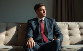 Zamyślony mężczyzna siedzący samotnie, symbolizujący dlaczego facet milczy w relacji