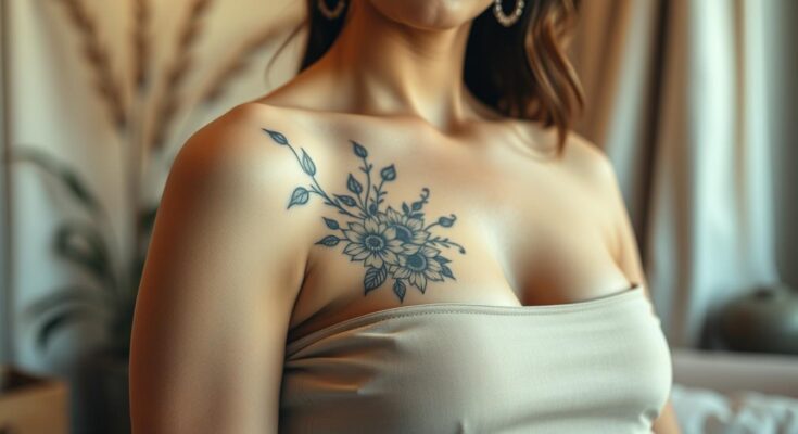 tatuaż między piersiami (underboob)