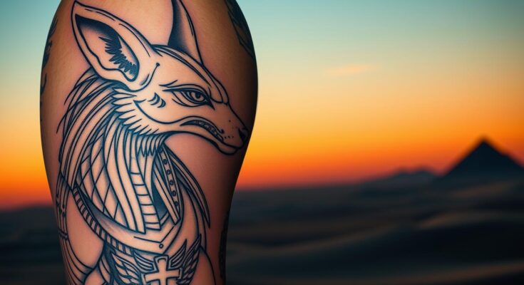 tatuaż anubis